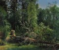 Árbol caído 1875 paisaje clásico Ivan Ivanovich